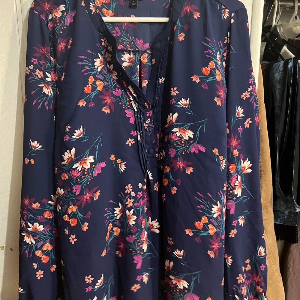 Torrid Navy Floral Blouse